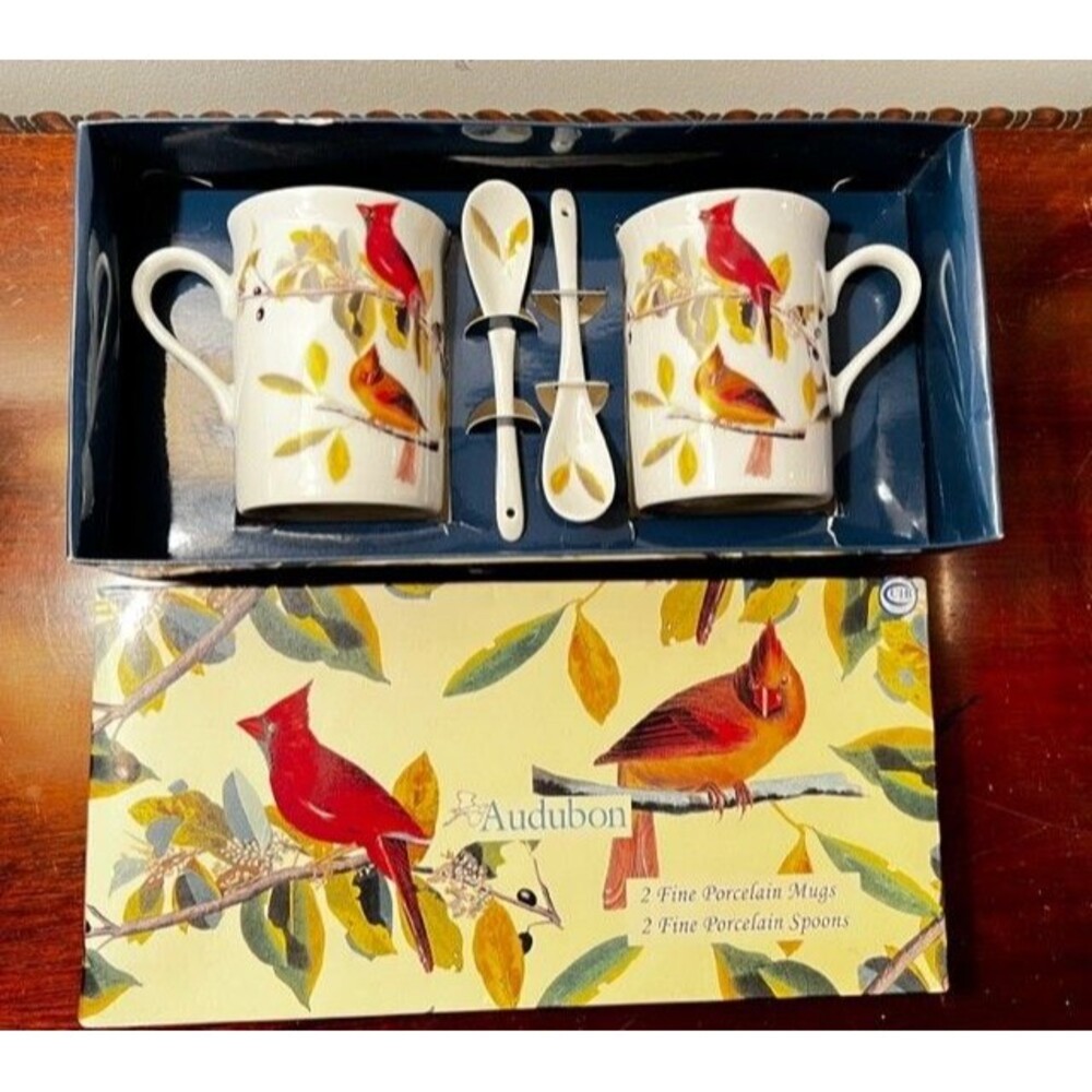 National Audubon Society Northern Cardinal Mug and Spoon Sets Godinger & Co
